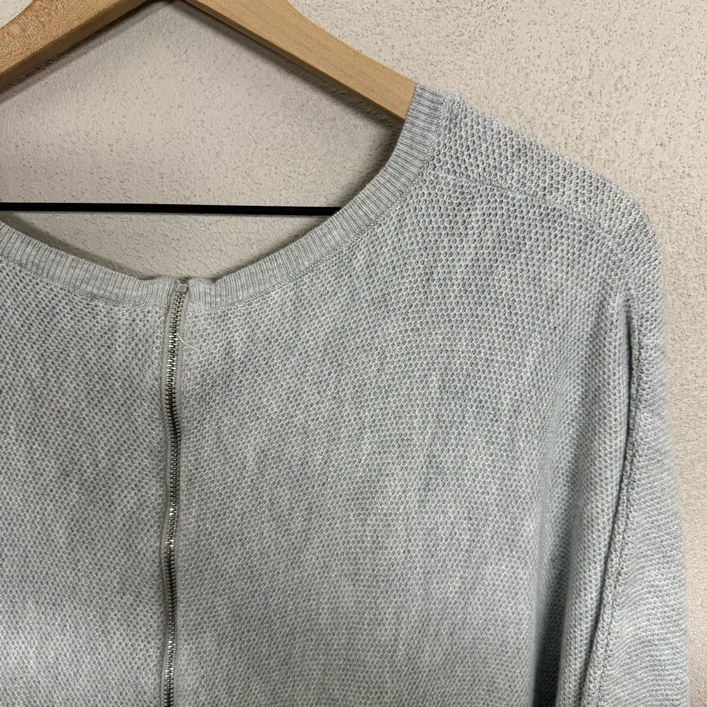 Express V-neck High-Low Sweater Zipper Back Grey Size Large - Picture 10 of 10